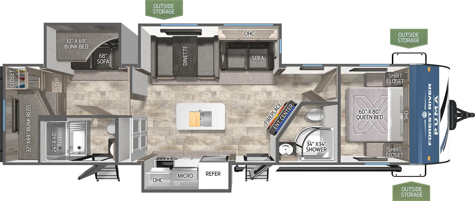 Puma 32BH2B Floorplan